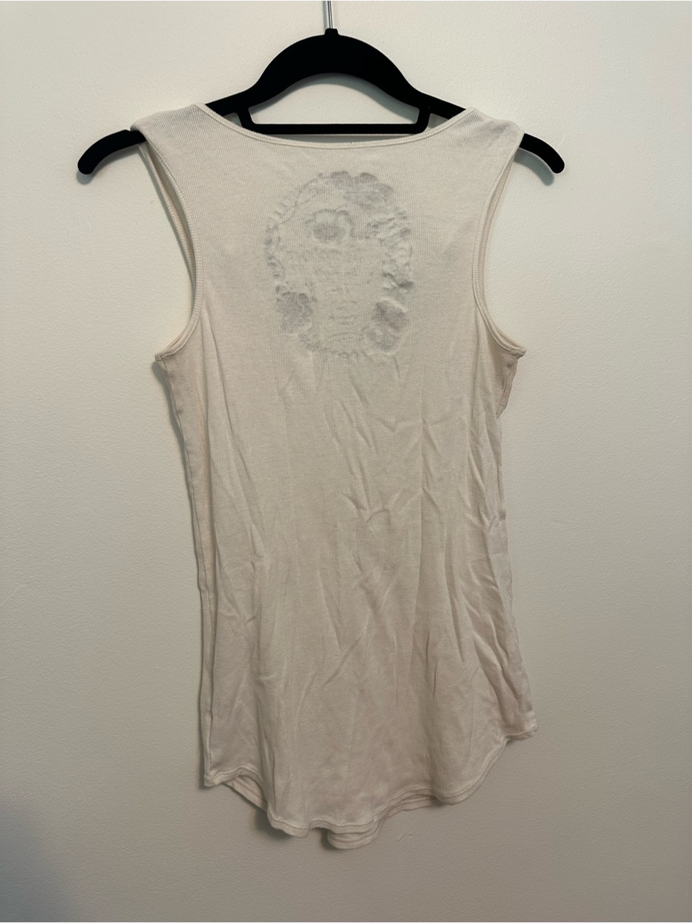 Free People off white ribbed Tank with snaps - Picture 3 of 4